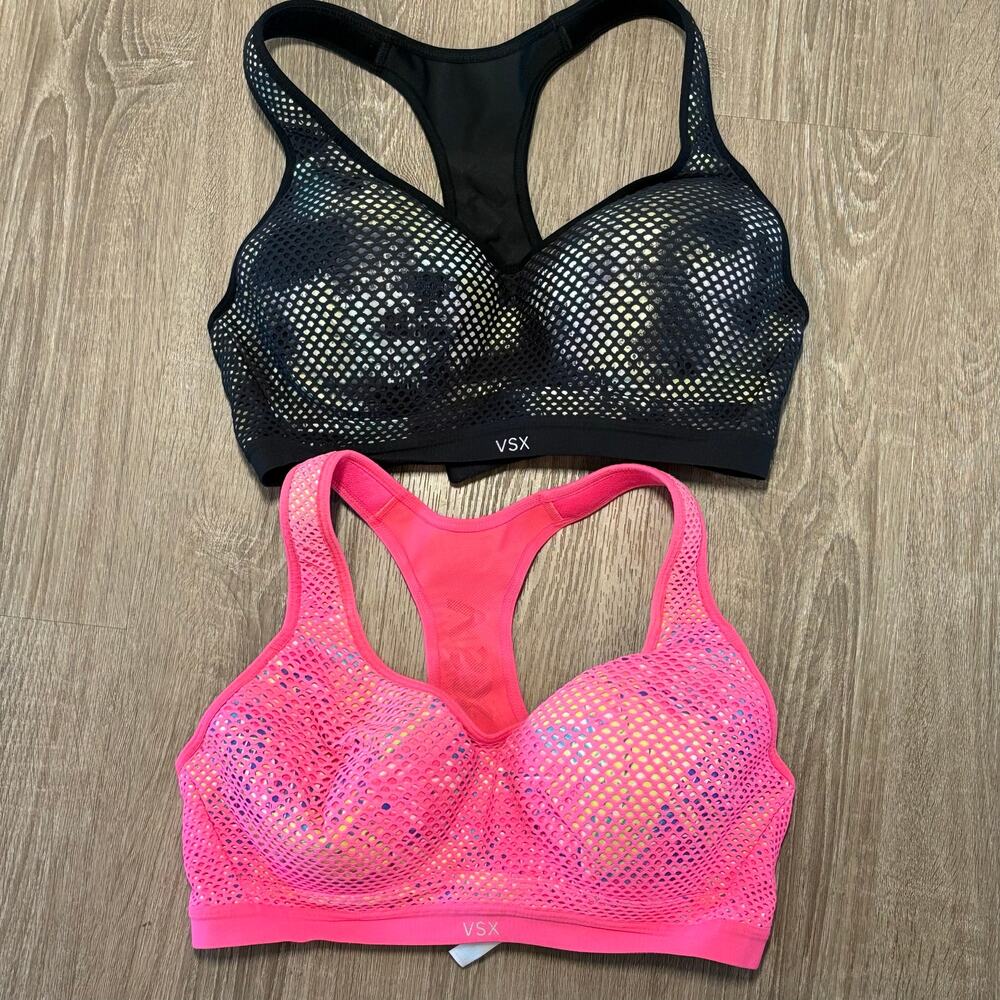 Victoria’s Secret VSX Underwire Sports Bras 36C Mesh Racerback Lot of 2